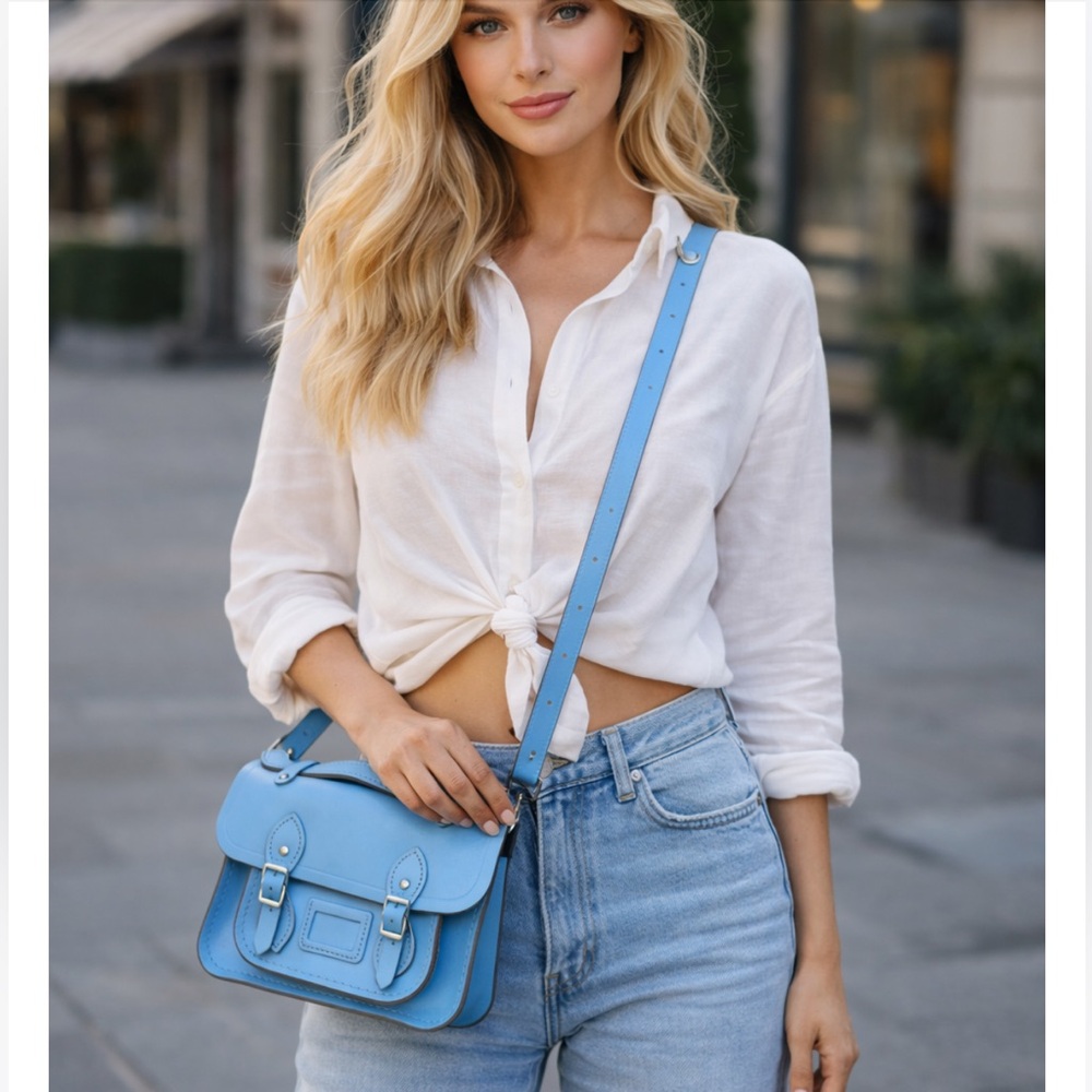 🔥NEW🔥Cambridge Satchel Company Blue Mini Satchel Crossbody Bag Purse price firm